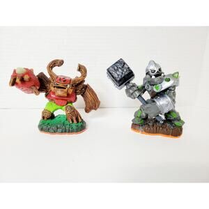 2 Skylanders Figures 2012 Giants Crusher‎ 84515888 Gnarly Tree Rex 85002888